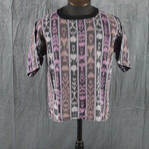 Vintage Tribal Shirt - Kokopelli Tribal Stripes - Men's Medium
